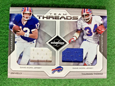 2007 Leaf Limited SP #’ed 63/100 Dual Threads Jim Kelly Thurman Thomas￼ Bills