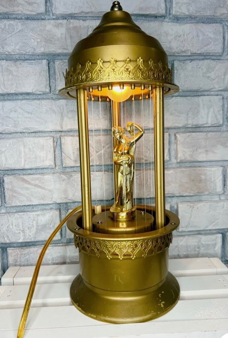 gold table top oil rain lamp vintage eBay