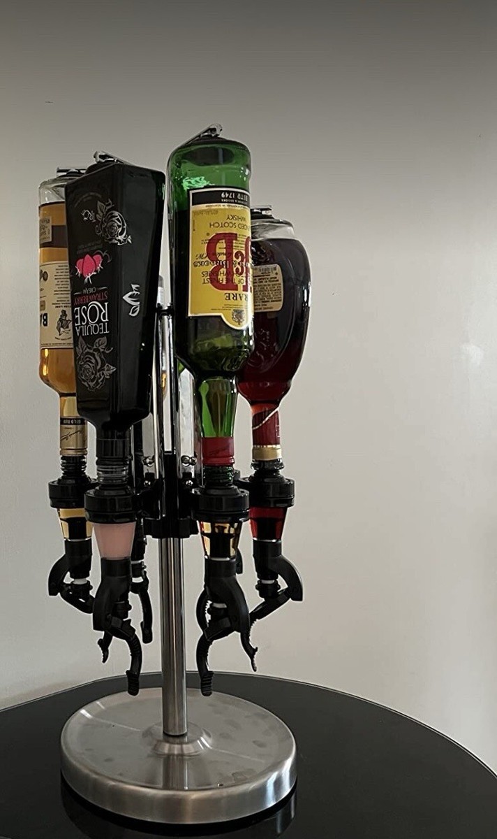 BARTENDER_Global Decor Rotating Four Bottle Alcohol Drink 