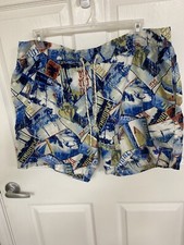 Caribbean Joe Mens Swim Trunks Tropical Beach Lined Board Shorts Size XL