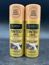 LOT OF 2 - EBIN NY Tinted Lace Spray Light Warm Brown 2.7oz  NEW