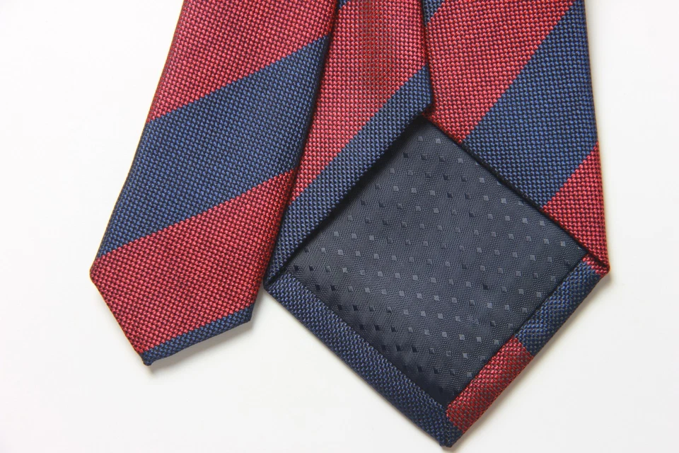 New Classic Striped Red Blue JACQUARD WOVEN 100% Silk Men's Necktie Tie - image 4 of 4