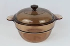 Visions PYREX Corning 1.5L Dbl Boiler insert w/Lid Amber Glass Cookware V-20-B
