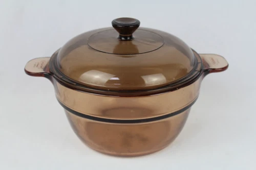Visions PYREX Corning 1.5L Dbl Boiler insert w/Lid Amber Glass Cookware V-20-B