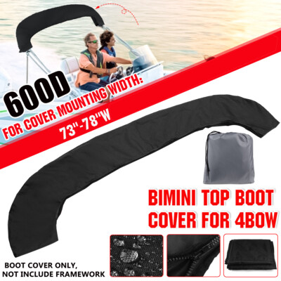Bimini Top Boot Cover Storage Bag Sock Boat Shade No Frame Bow