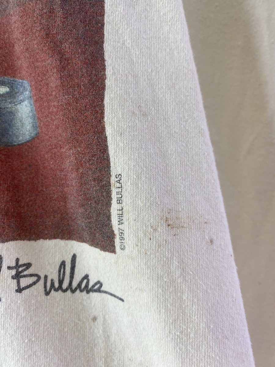 Vintage 90s Will Bullas Duck Tape Art T Shirt Adult XL White Vintage 90s Will Bullas Duck Tape Art T Shirt Adult XL White
