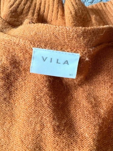 Vila Burnt Orange Super Soft Long Knitted Cardigan XS UK8-10 EU36-38 US4-6 - Picture 4 of 6
