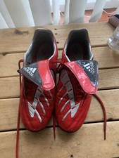 Vintage Czerwone buty piłkarskie Adidas Beckham Predator Powerswerve TRX TF UK 9.5
