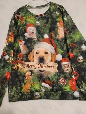 NWT Kosgraiy  Original Dog & Cat Christmas 2xl Pullover Funny Ugly Cute
