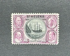 St Helena SG 123 10s Black & Purple MNH - CAT £300