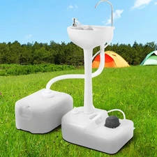 17L Portable Wash Sink Camping Hand Wash Station w/24L Recovery Tank for Outdoor