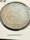 1876 S Seated Liberty Silver Half Dollar 50 Cents San Francisco USA