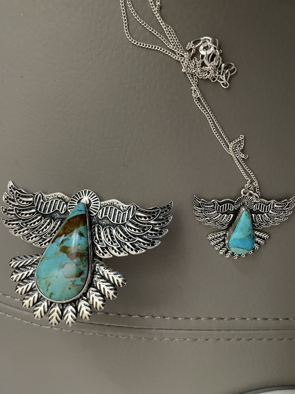 Native  inspired sterling silver turquoise jewelry