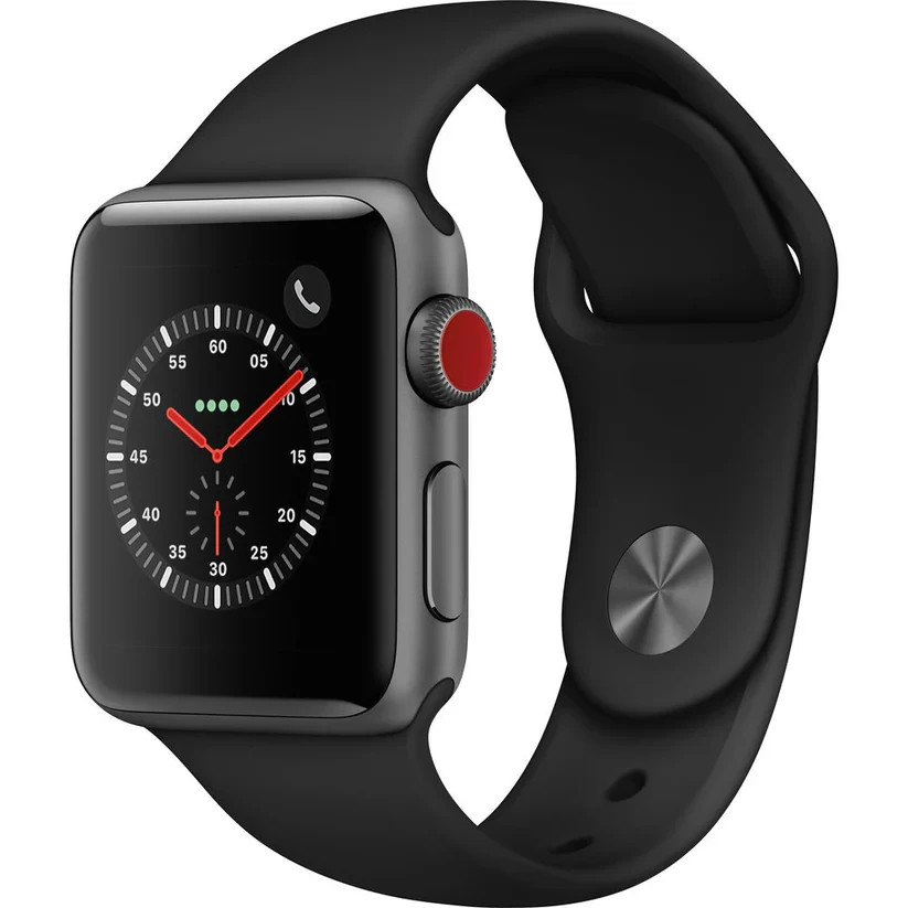 Series 3 Gps + Cellular 38mm Space Gray Aluminum, Black Sport Band