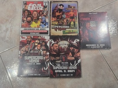 (5) ROH 2-DISC SETS SUPERCARD OF HONOR 23,24,25 & FINAL BATTLE 22 & 24 ALL NEW
