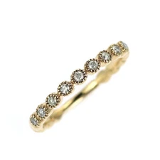 Agate K10YG diamond ring 0.07ct pinky - Auth free shipping from Japan- Auth SELB