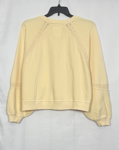 Aerie Women’s Hey Crochet Sweatshirt Yellow Notes Size XL - Picture 5 of 5