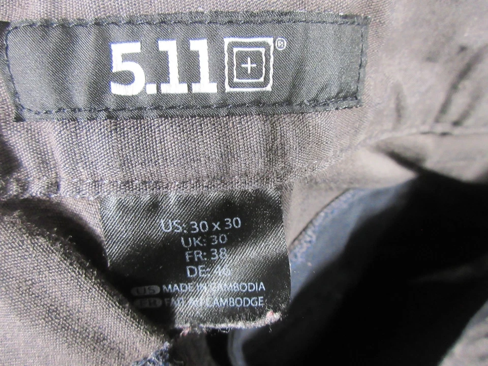 Pantalones cargo 5.11 Tactical Stryke para hombre 30x30 gris cintura elástica ripstop frente a presión Foto 3 de 4