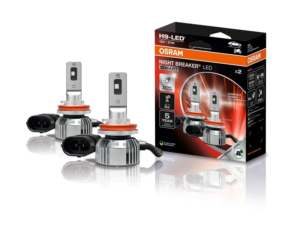 OSRAM H9 LED Night Breaker SMART +330% con omologazione 64213DWNBSM-2HB
