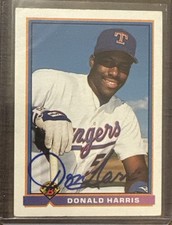 1991 BOWMAN DONALD HARRIS TEXAS RANGERS SIGNED ROOKIE RC CARD #269