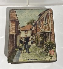 Vintage 1950’s Sharps Toffee tin with a lithograph of Borough of Rye, Sussex.