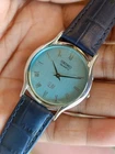 VINTAGE SEIKO SLIM QUARTZ SKY BLUE DIAL JAPAN MEN'S WORKING DRESS WATCH