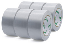 6 Rolls Heavy Duty Silver Duct Tape, Easy Tear Gaffer Tape, Cloth Duct Tape for
