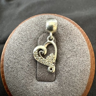 Zirkonia Krappen Set Herz Charm Sterlingsilber 925 Größe 1'' Länge