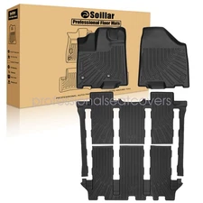New Fits 2013-2020 Toyota Sienna Van 7 Passenger TPE Floor Mats Liners 3D Black