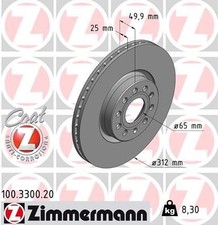 2x Bremsscheibe vorne Zimmermann 100.3300.20 für SKODA VW