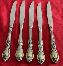 Oneida 18/8 stainless Louisiana lot of 5 dinner knives 9 " MINT polished