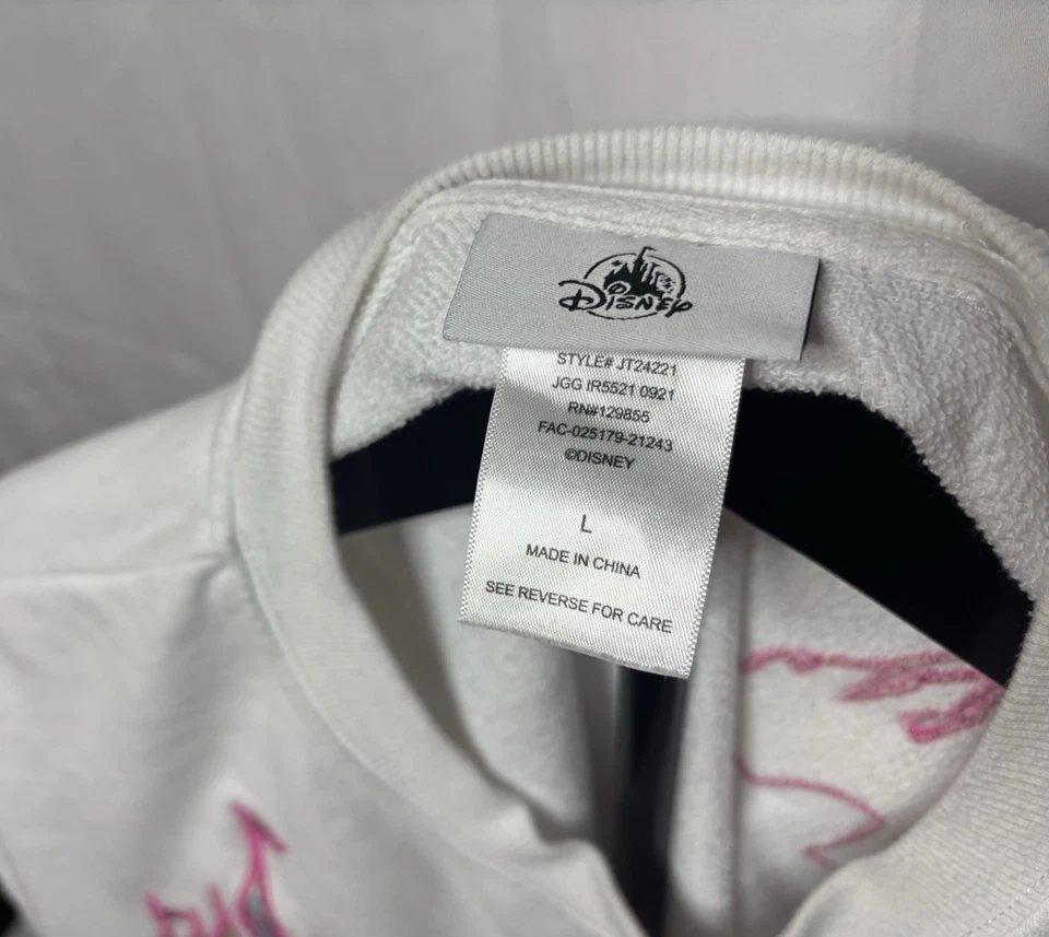 Sudadera Disney Castillo de Cenicienta Blanca, Rosa, Iridiscente Cuello Redondo Talla L Foto 4 de 4