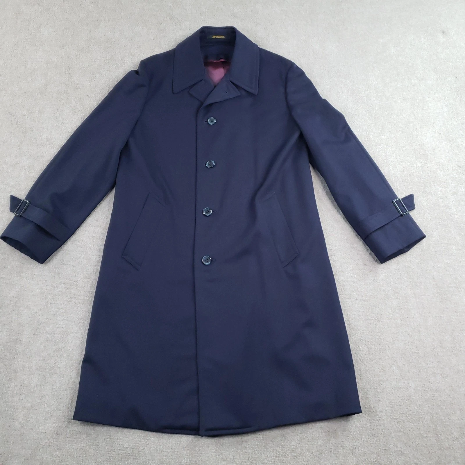 Malcolm Kenneth Coat Mens 46 Blue Overcoat Lined Water Resistant STORMAWAY