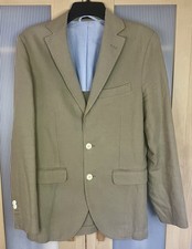 MASSIMO DUTTI Blazer Men's US 36 EU 46 Cotton Linen Casual Career Jacket Preppy