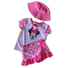 Disney Minne Mouse UPF 50 3 Piece Swim Set in Pink Multi Size 2T