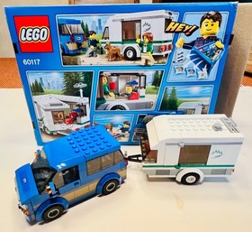 LEGO, CITY 60117, VAN & CARAVAN, ASSEMBLED, COMPLETE, BOX+MANUALS+FIGS