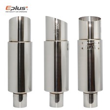 Stainless Steel Car Exhaust Pipe Straight Drum Muffler Tail Pipe O.D 51 57 63mm