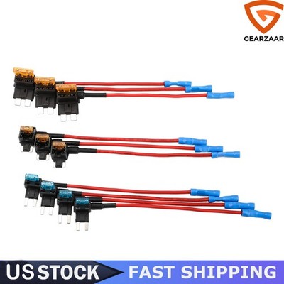 10X 12V Car Add-a-Circuit Fuse Adapter w/ Standard Mini TAP Blade Fuse New