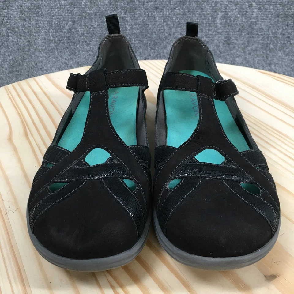 Aravon Mary Jane Womens 7.5D Black Beaumont Round Toe Slip On Casual Comfort - Image 4 of 4