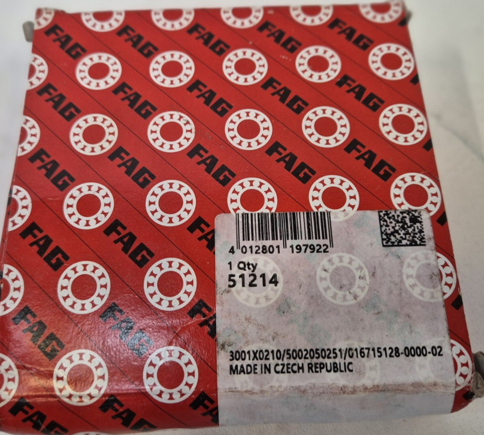 FAG 51214 Thrust Ball Bearing Single Direction - 70x105x27mm Inc VAT