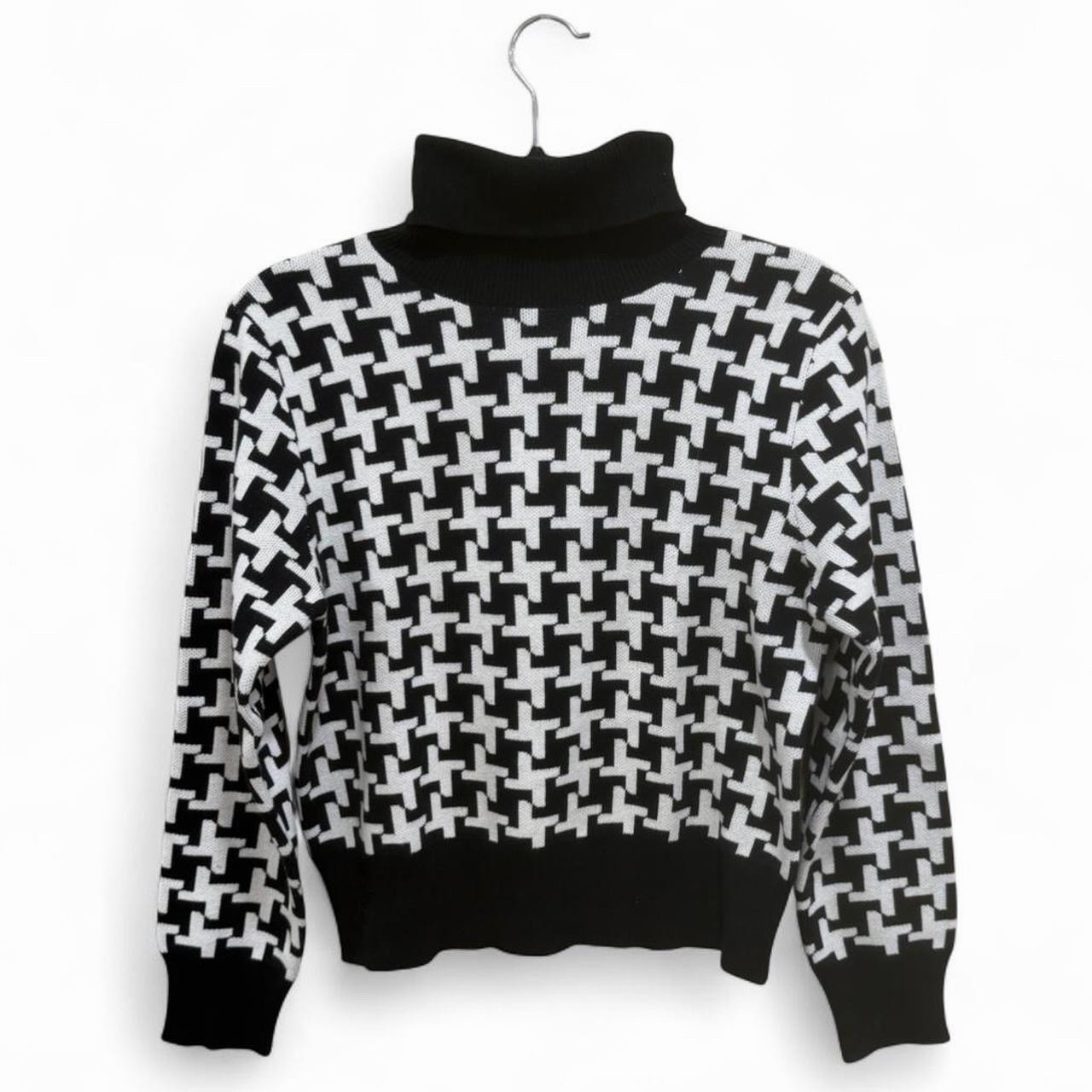 Pendleton Cotton Knit Geometric Pattern Turtlenec… - image 1