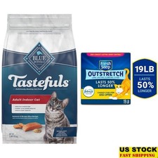 Indoor Cat Food Salmon Dry Food  Long Lasting Clumping Cat Litter 19lb New