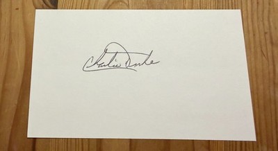 APOLLO 16 ~ CHARLIE DUKE SIGNED 3X5 INDEX CARD Auto NASA 10th Moonwalker Pilot