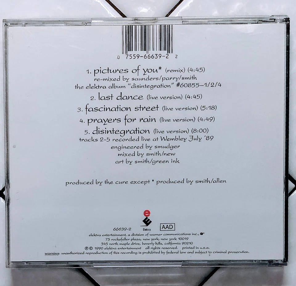 The Cure фотографии вас компакт-диск Elektra 9 66639-2 макси-сингл - Изображение 2 из 4