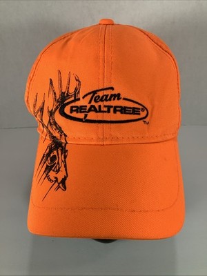 Team Realtree Blaze Orange Buck Deer Adjustable Embroidered Hunting Hat/Cap