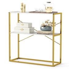 Modern Luxury Narrow Long Behind Sofa Shelf White