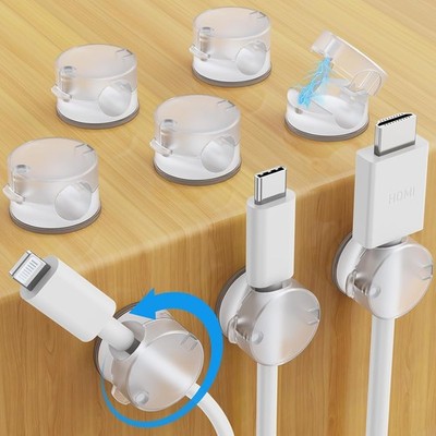 AGPTEK Kabelhalter 8 Stück Magnetisch Drehbar Klebend Organizer Ladekabel HDMI