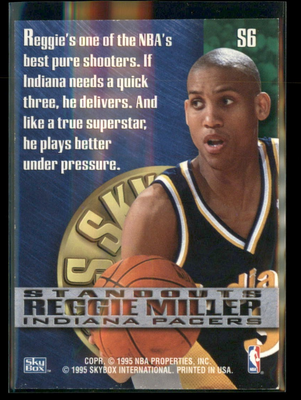 1995-96 SkyBox Premium #S6 Reggie Miller Standouts | eBay