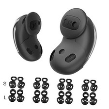  8 Pairs Galaxy Buds Live Ear Tips - Anti-Slip Silicone Cover 8 Pairs - Black