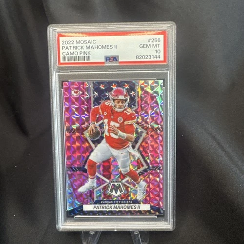 2022 Patrick Mahomes PSA 10 Panini Mosaic Camo Pink Prizm Gem Mint